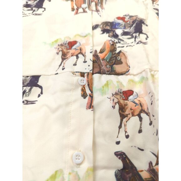 Womens 4XL Equestrian Horse Rider Button Blouse Tunic Long Sleeve Plus Size - Picture 8 of 12